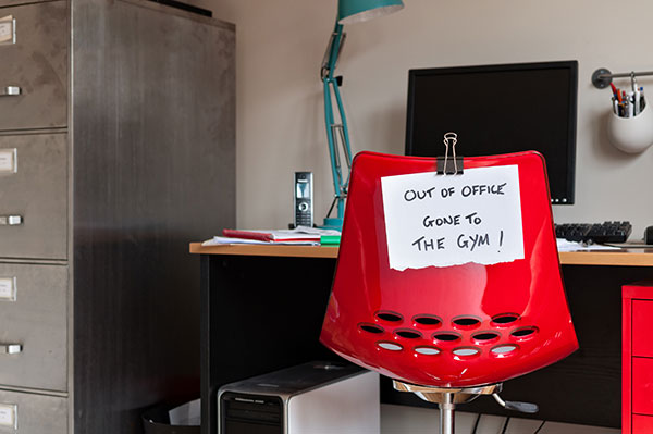 Red Chair with Sign